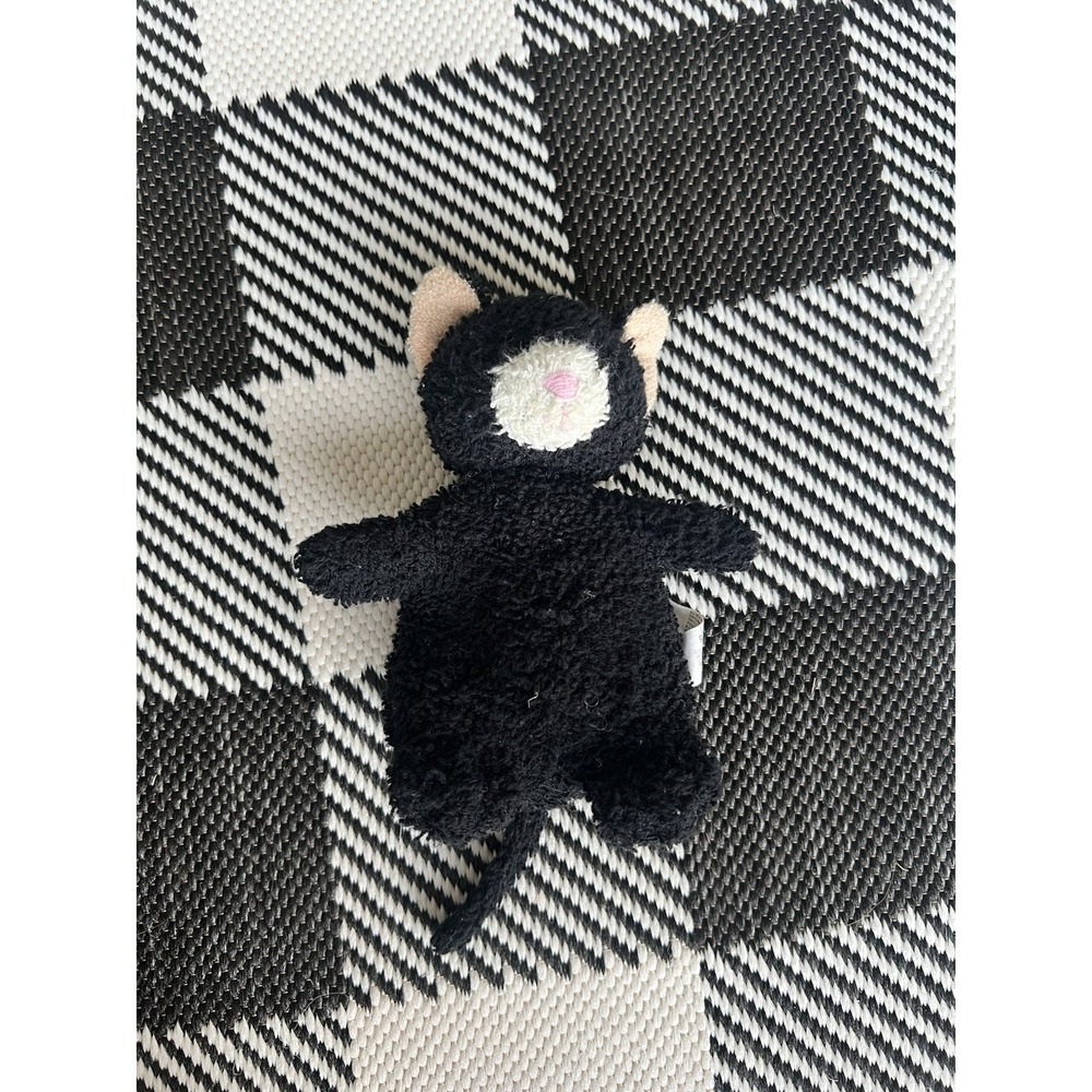 Vintage Russ Berrie Home Buddies PURRY Black Cat Plush Terrycloth Towel Texture